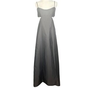 Alfred Sung Black Cutout Back Maxi Gown Formal Evening Dress Size 4